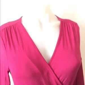 Banana Republic Pink Wrap Dress Size Petite Medium